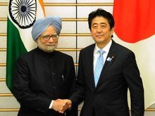 印度总理辛格与日本首相安倍晋三 印度总理辛格与日本首相安倍晋三