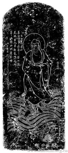 少林寺一苇过江碑画