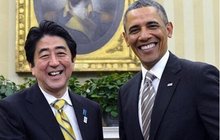 日本首相安倍晋三与美国总统奥巴马 日本首相安倍晋三与美国总统奥巴马