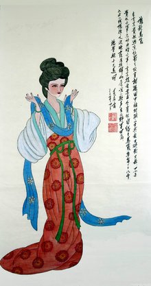 黄东雷工笔画作品《杨贵妃十大美图》