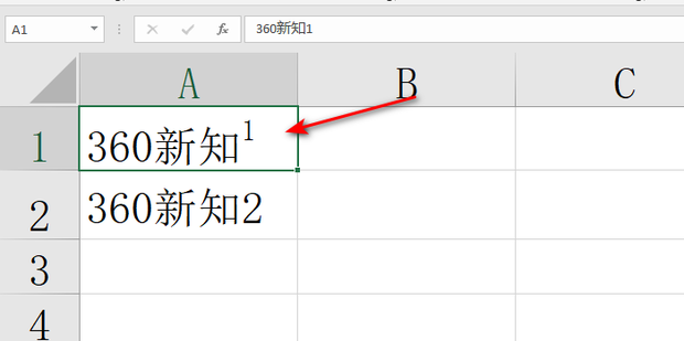Excel中怎样输入上标和下标_360新知