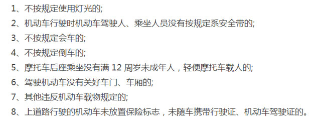 交通违章扣分或罚款标准大全_360新知