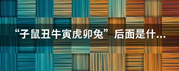 “子鼠丑牛寅虎卯兔”后面是什么？