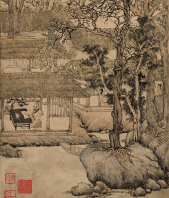 元王蒙西郊草堂图轴图册_360百科