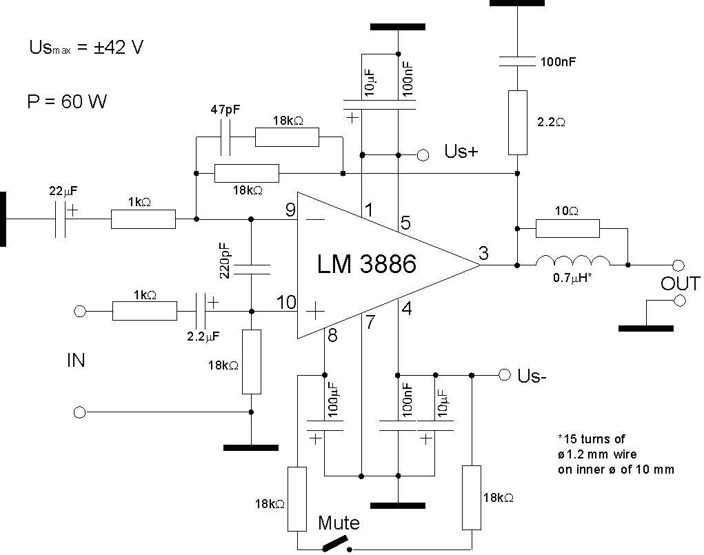 Lm3886 Subwoofer Amplifier Circuit Diagram