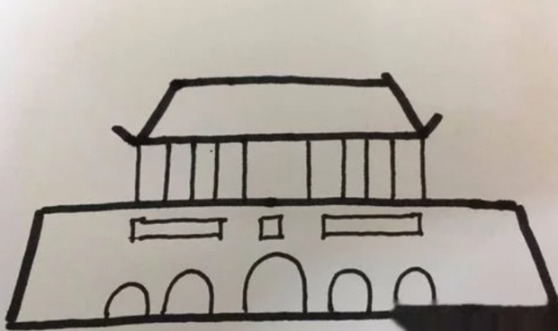 怎么画天安门建筑卡通画？手绘天安门简笔画教程_360新知