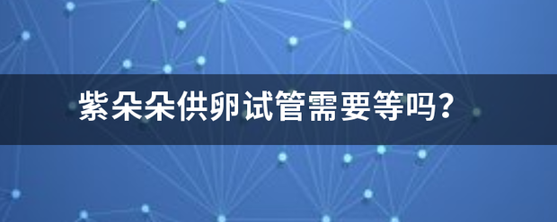 紫朵朵供卵试管需要等吗？