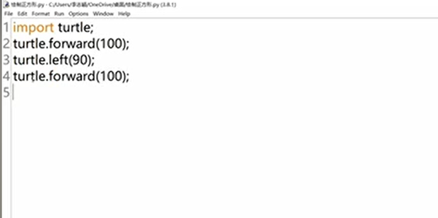 如何使用python语言中的turtle绘制正方形并显示_360新知
