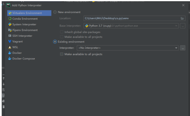 no python interpreter for project解决方法_360新知