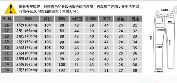 裤子的尺码怎么算_360新知
