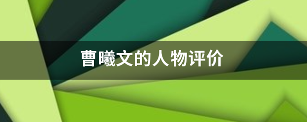 曹曦文的人物评价