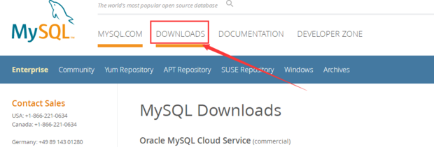 如何在官网上下载可安装的MySQL数据库。