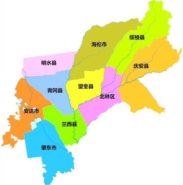 绥化市各县地图图片