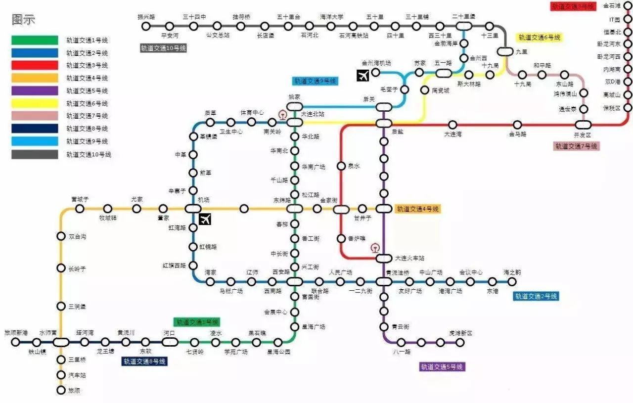 大连地铁线路图高清版图片预览_绿色资源网