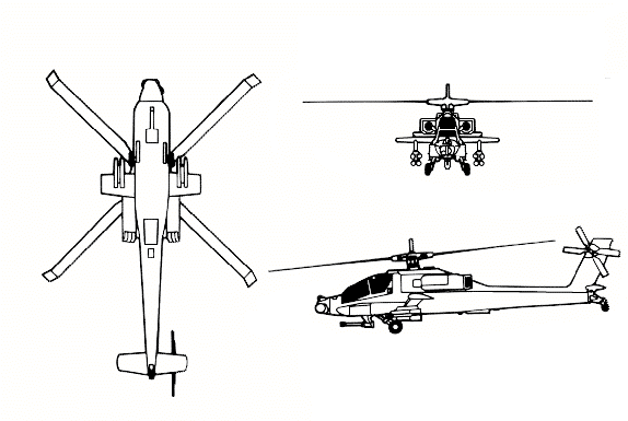 运输直升机三视图图片